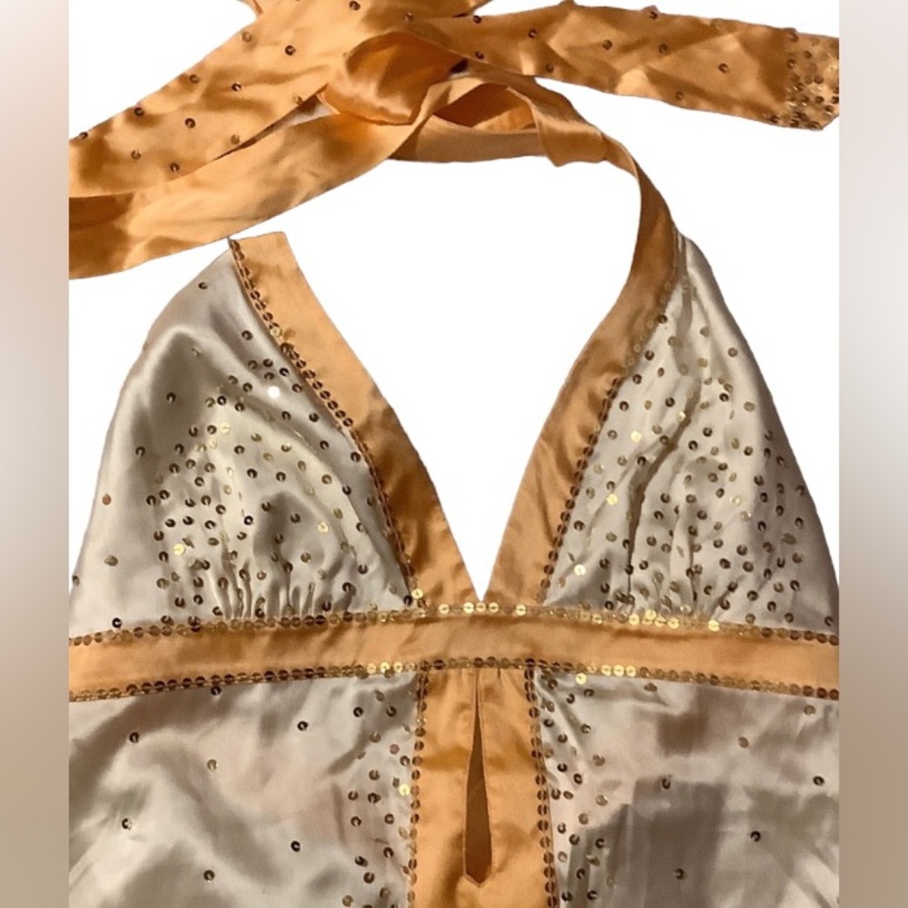 Size Medium Vintage BEBE halter top 100% Silk